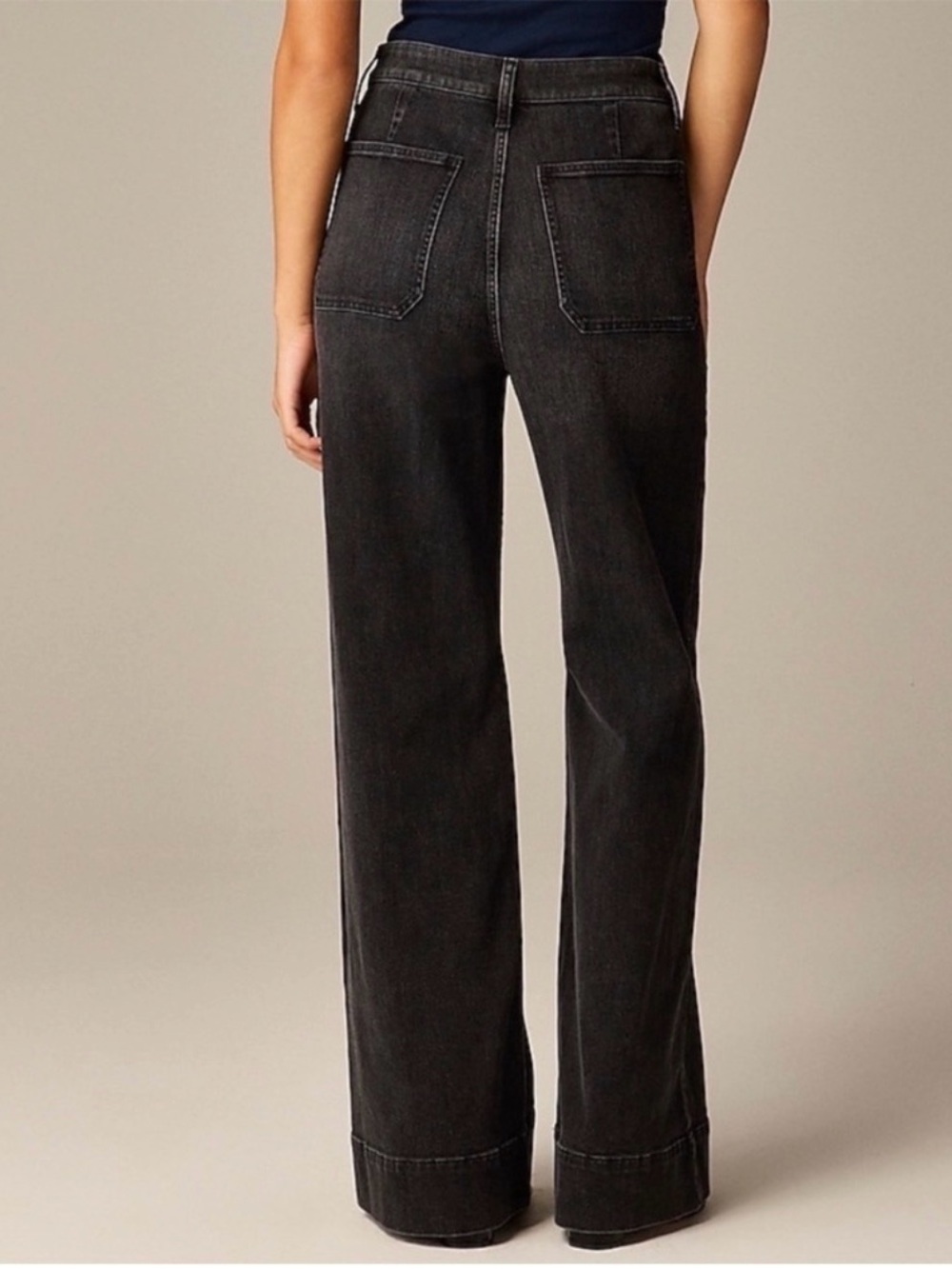 J.Crew ‘70’s Vibe High-Rise Wide Leg Sailor Women’s Jeans Vintage Black, Size 28 - Picture 3 of 9